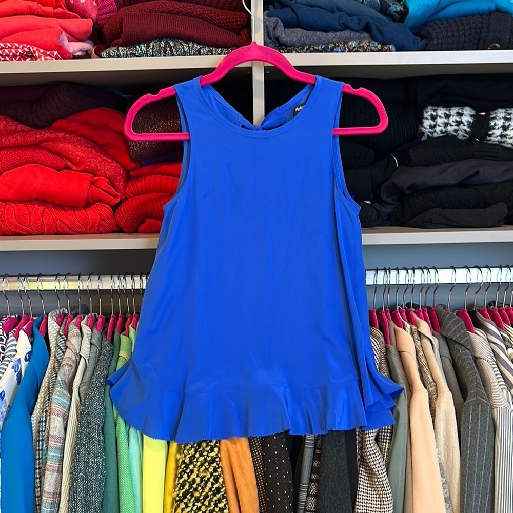 Madewell royal blue 100% silk sleeveless blouse size XXS